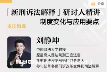 「新刑诉法解释」研讨人精讲:制度变化与应用要点价值599元-百度云下载