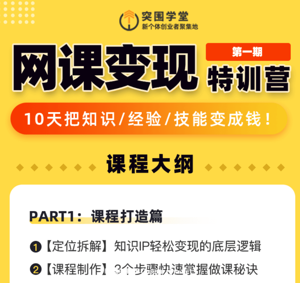 网课变现特训营第一期