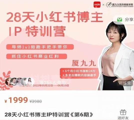 厦九九·28天小红书博主IP特训营《第7期》