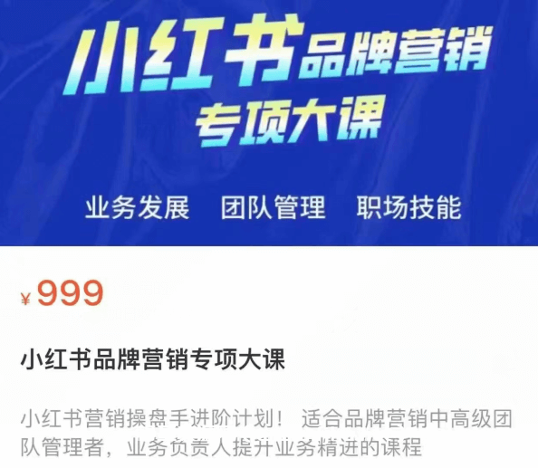 小红书品牌营销专项大课