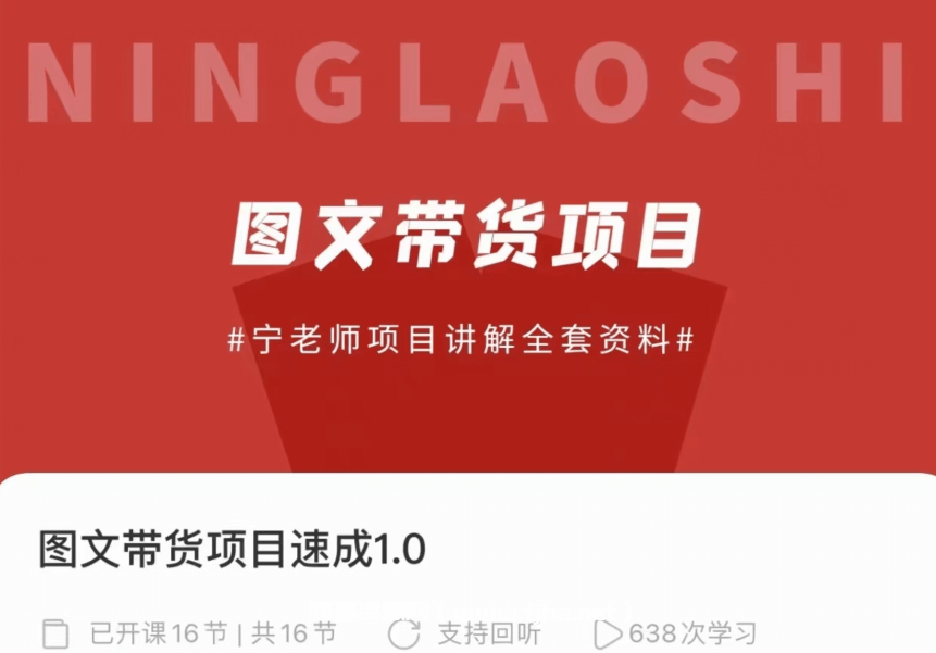 AI图文带货速成项目