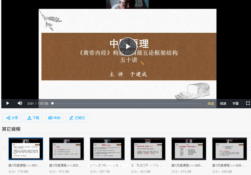于建成 中医原理50讲：《黄帝内经》构建的四部五论框架结构