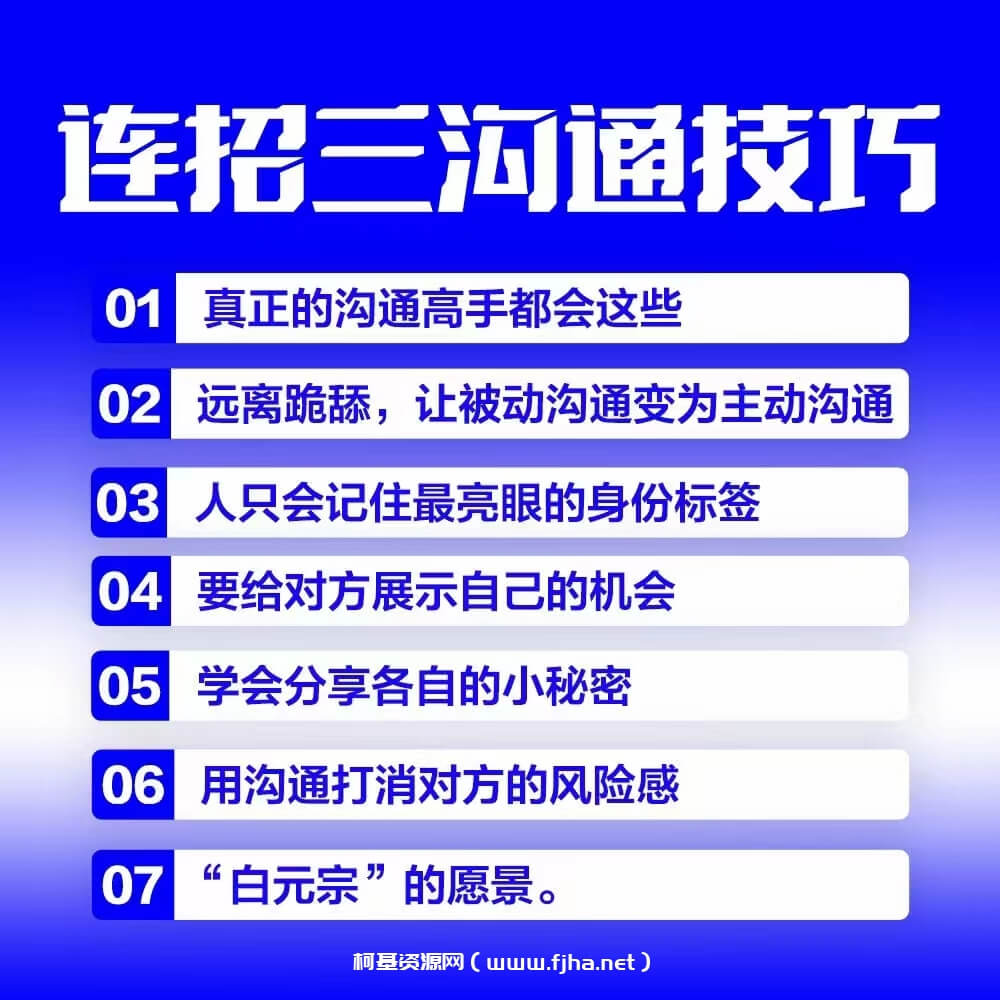 《连招三》沟通技巧（视频课）